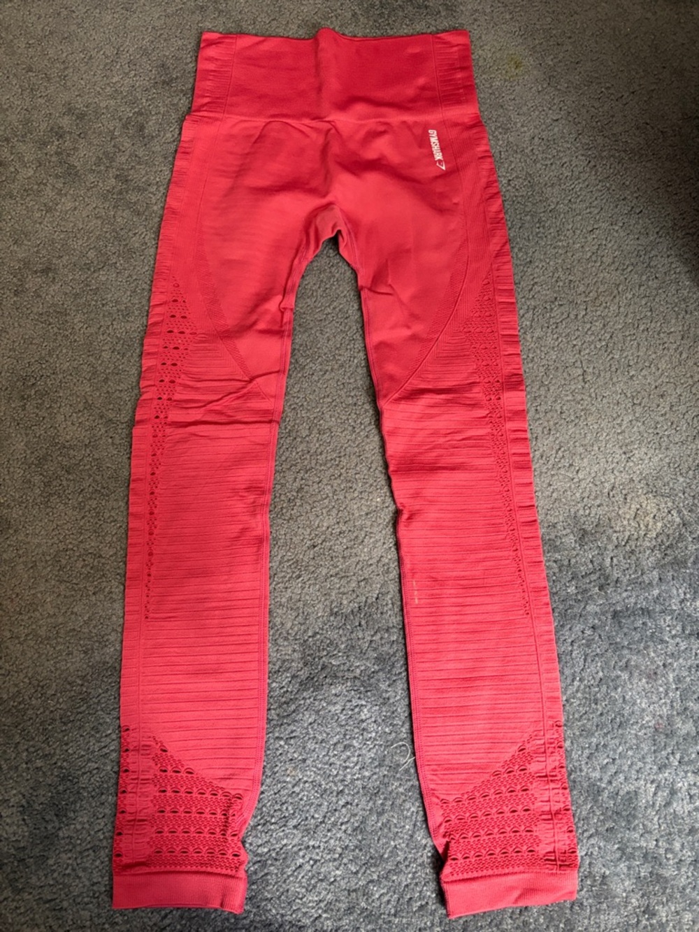 Gymshark Red Seamless Workout Shorts with Logo